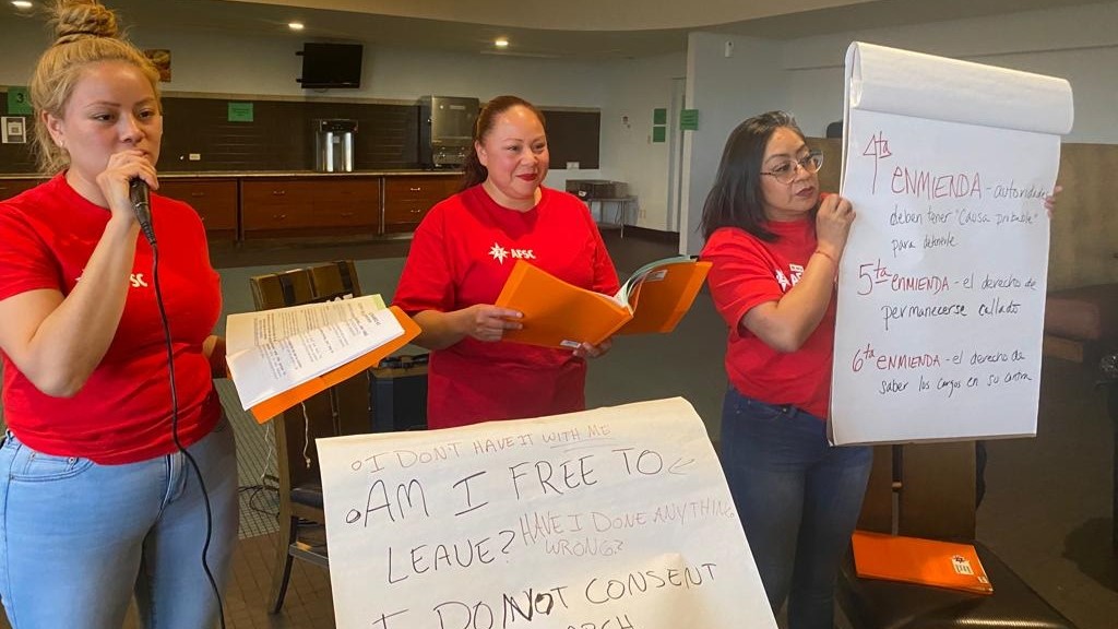 conducting a Know Your Rights workshop in Colorado