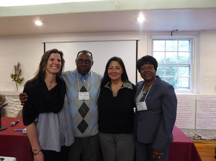 Denise Altvater, Esther Attean, Rev. Nelson Johnson & Joyce Hobson Johnson at the Beyond Crime & Punishment conference at Pendle Hill