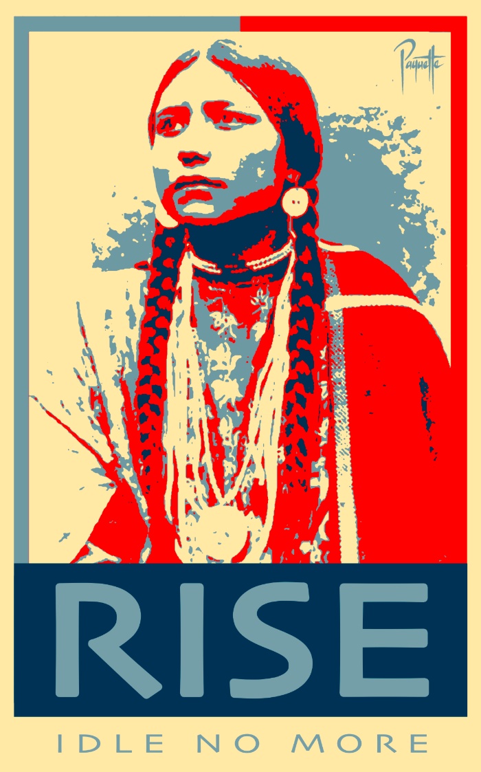 Idle No More poster which can be purchased at http://tinyurl.com/idleposter2