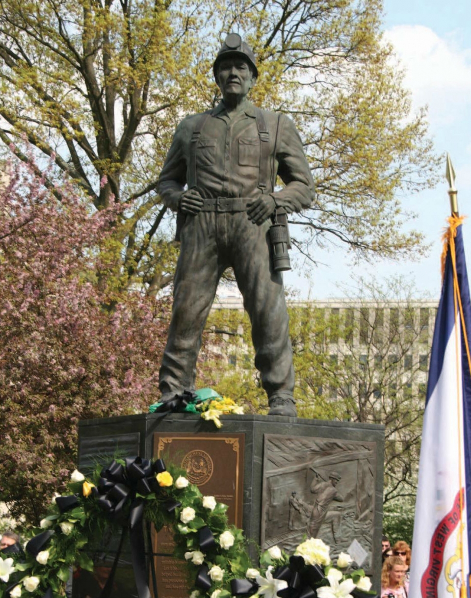A memorial for the miners killed in the Upper Big Branch tragedy, taken during a service in 2010.  Photo: AFSC/Beth Spence