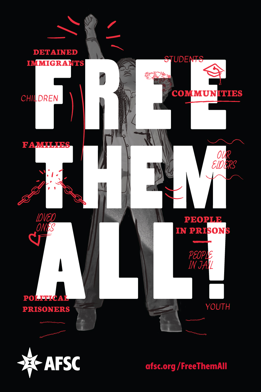 Preview of a black poster that says Free Them All!