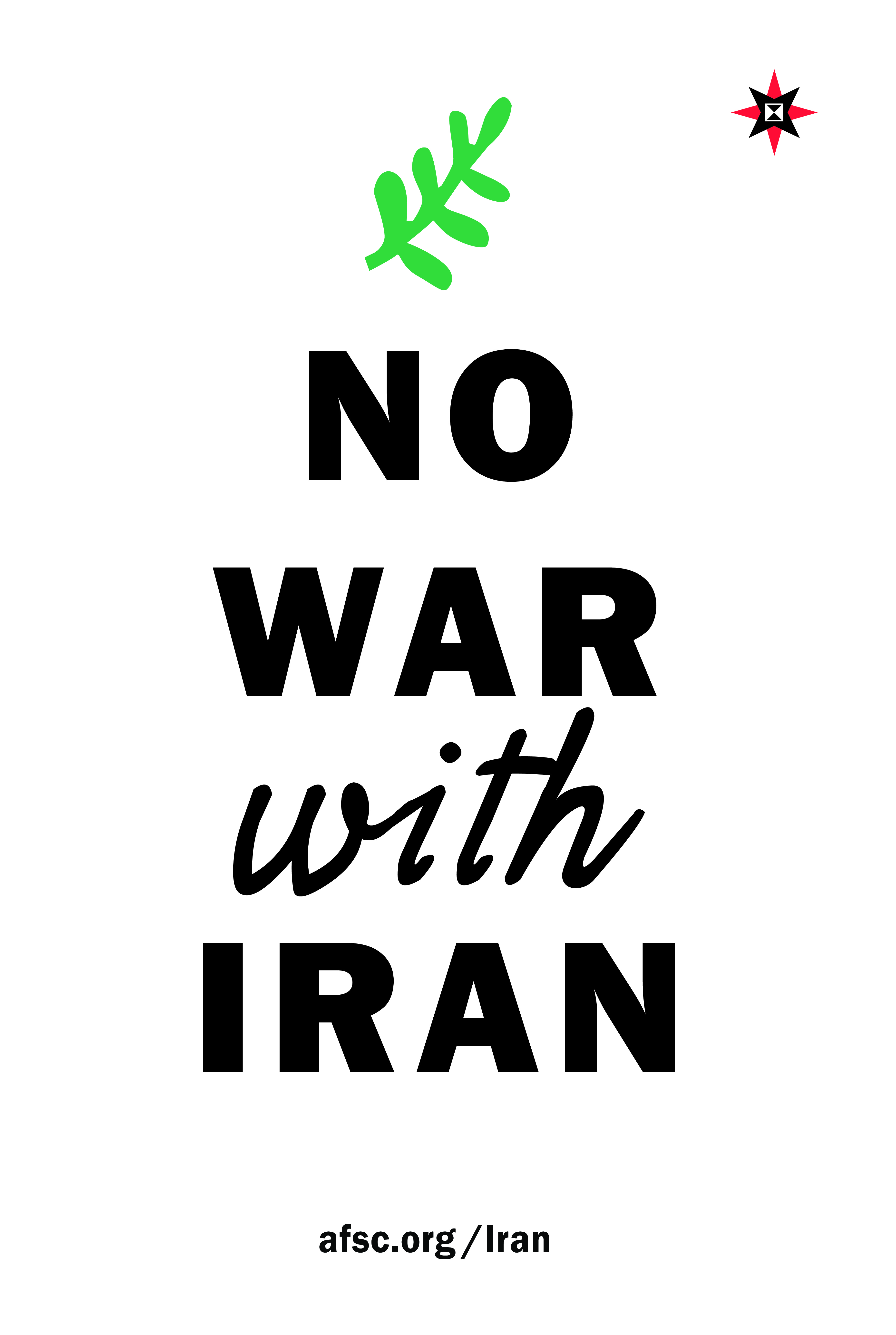 No war with Iran poster (white)