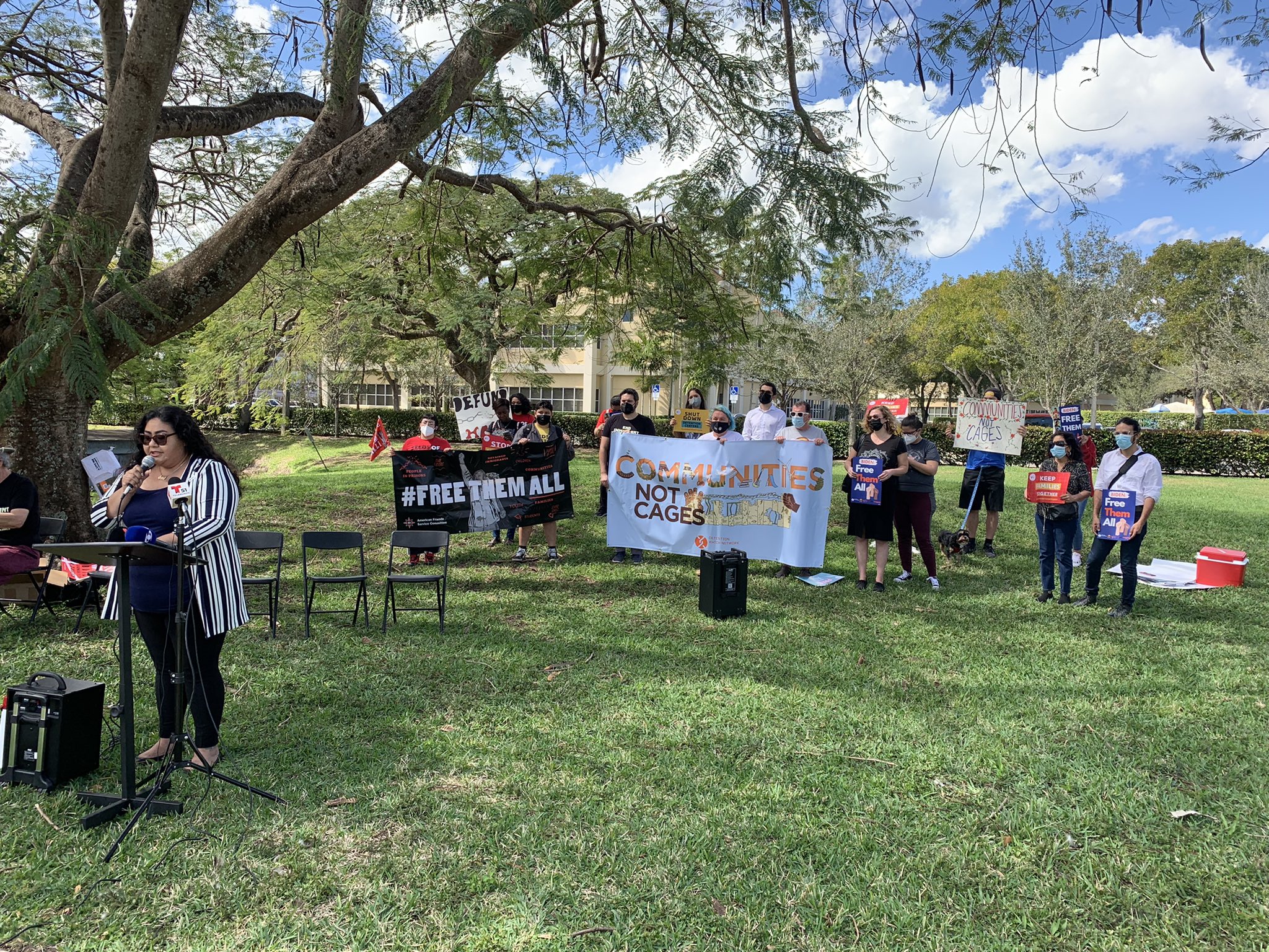 Florida communities hold press conference demanding Biden Administration shut down all detention centers, end deportations and release all people in immigration detention