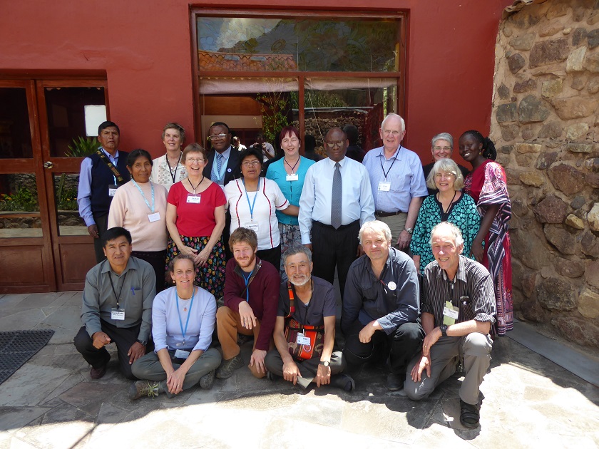 Lucy's 'home group' at the world plenary meeting, which met daily for spiritual reflection, spoken in 2 languages