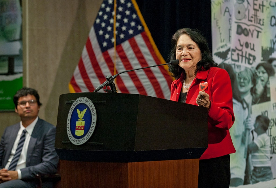 Labor leader Dolores Huerta. Photo: Department of Labor