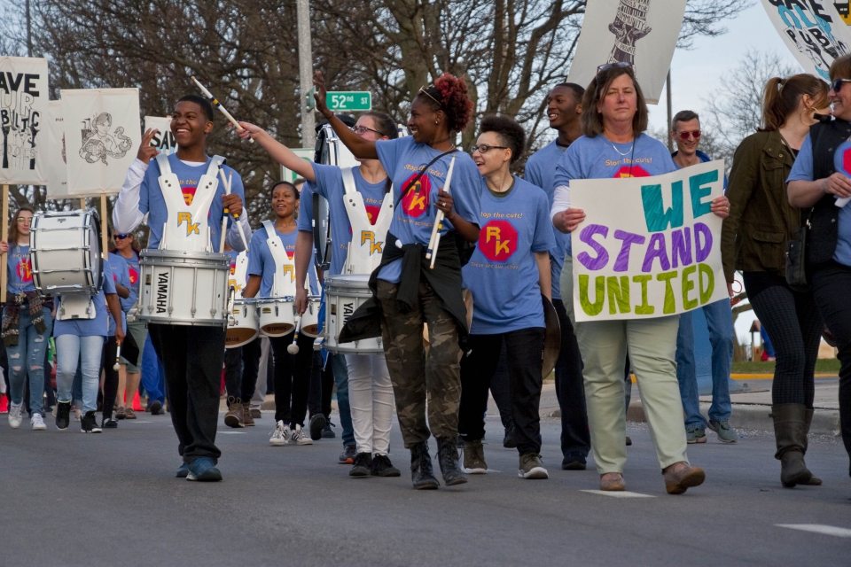 2018 Milwaukee teachers strike. Photo: Charles Edward Miller