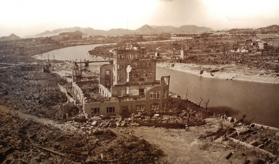 Hiroshima aftermath via Wikimedia Commons