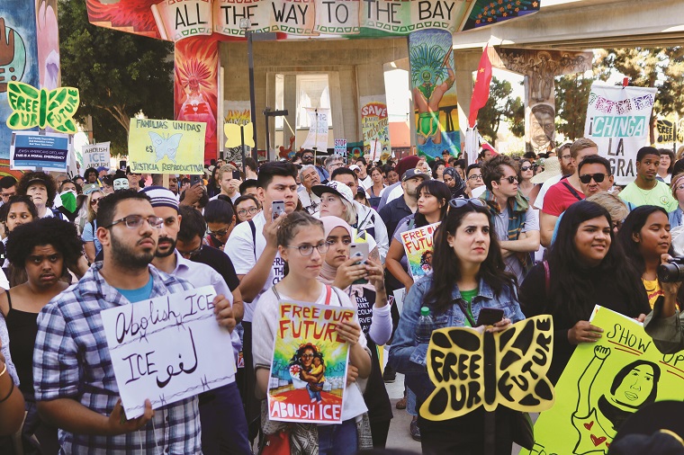 Protesters call for the abolition of ICE in California. Photo: Pedro Rios/AFSC