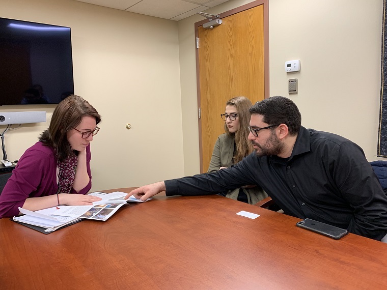 Schedule in district meetings with staff to educate them about the issues. (in photo AFSC staff and volunteers in Madison, WI). Photo: Jennifer Bing/AFSC