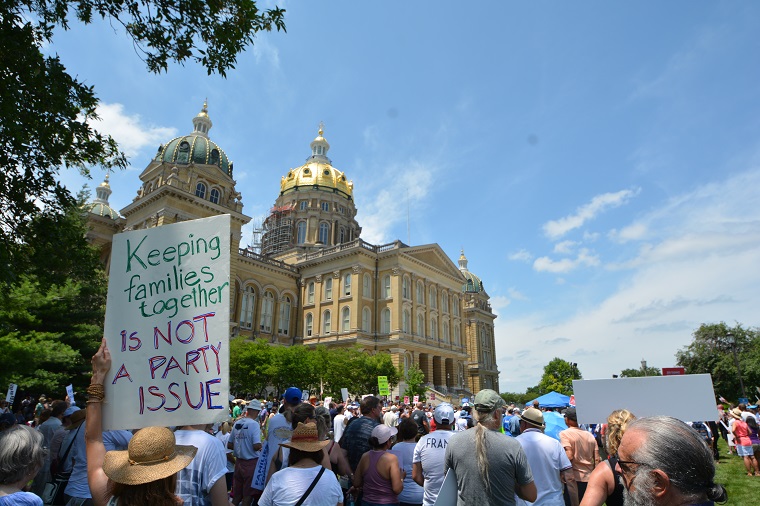 "Keep families together" rally in Iowa. Photo: Jon Krieg/AFSC