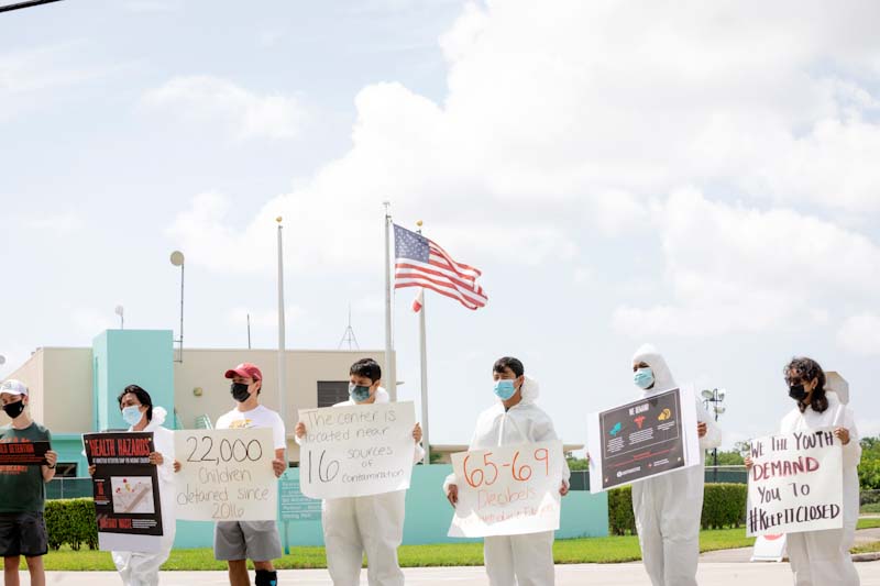 Protest in front of Detention Center in Homestead, Florida. Photo: Armando Carrada